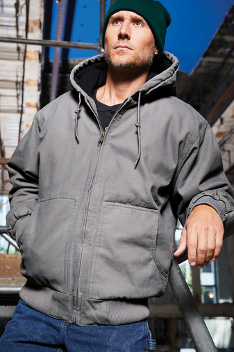 CornerStone® Adult Unisex Washed Duck Cloth Insulated Hooded Work Jacket